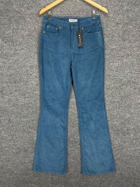 Motel Rocks High-Rise Blue Corduroy Flare Jeans XS